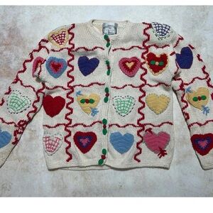 ISO! Eagles Eye Vintage Heart Valentine Cardigan Sweater